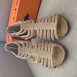 JJ Footwear Cream Strappy Sandals